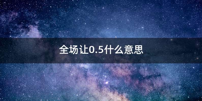 全场让0.5什么意思