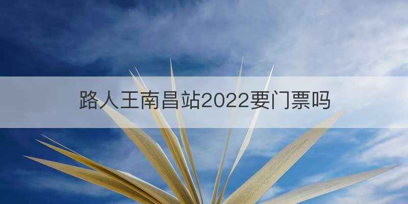 路人王南昌站2022要门票吗