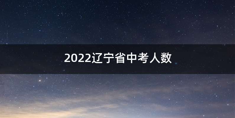 2022辽宁省中考人数