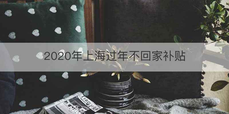 2020年上海过年不回家补贴