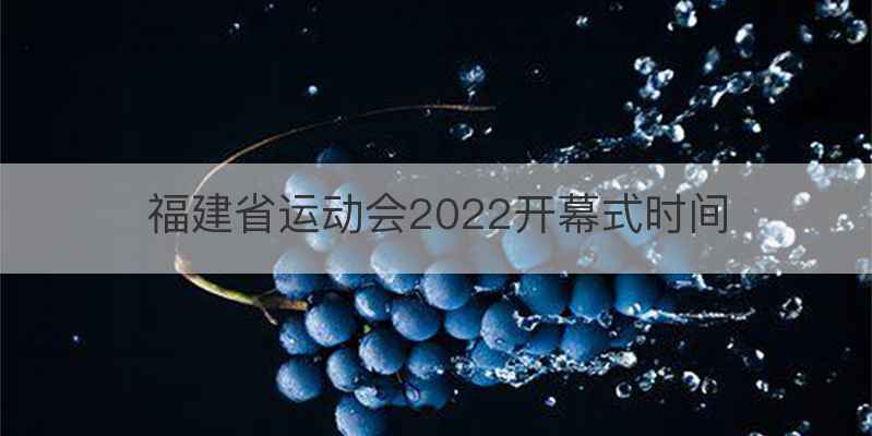 福建省运动会2022开幕式时间
