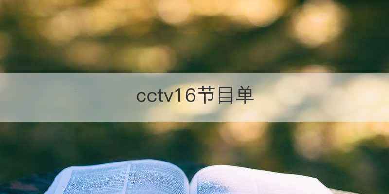 cctv16节目单