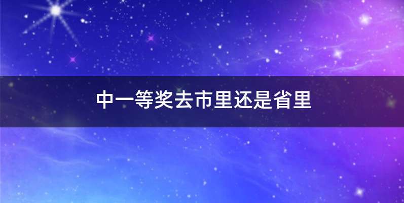 中一等奖去市里还是省里