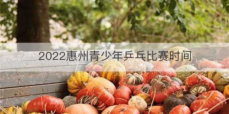 2022惠州青少年乒乓比赛时间
