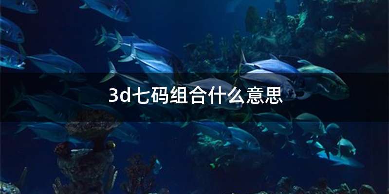 3d七码组合什么意思