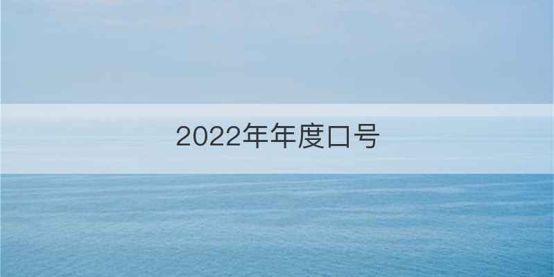 2022年年度口号