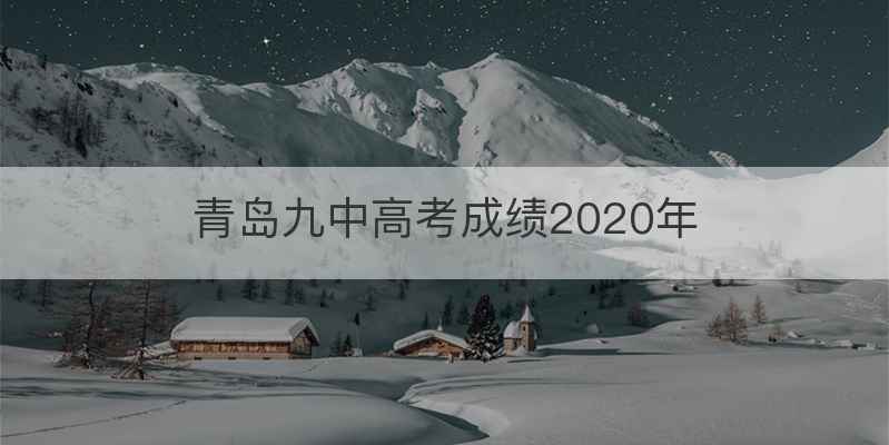 青岛九中高考成绩2020年