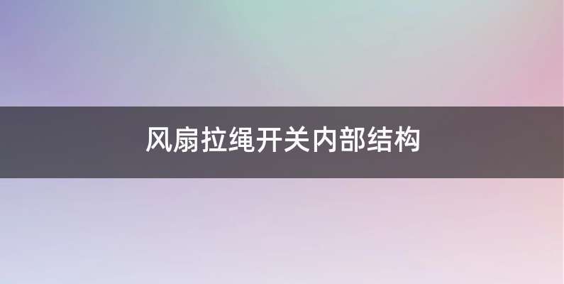 风扇拉绳开关内部结构