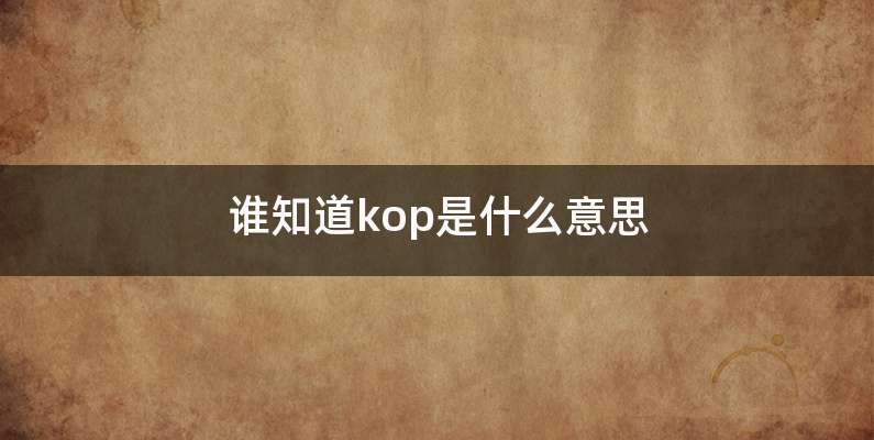 谁知道kop是什么意思