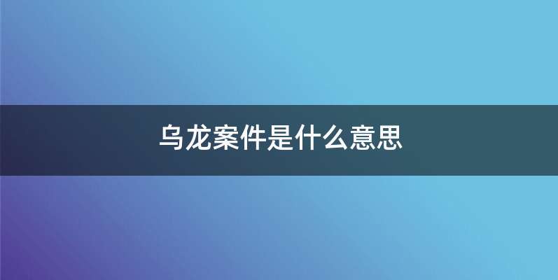 乌龙案件是什么意思