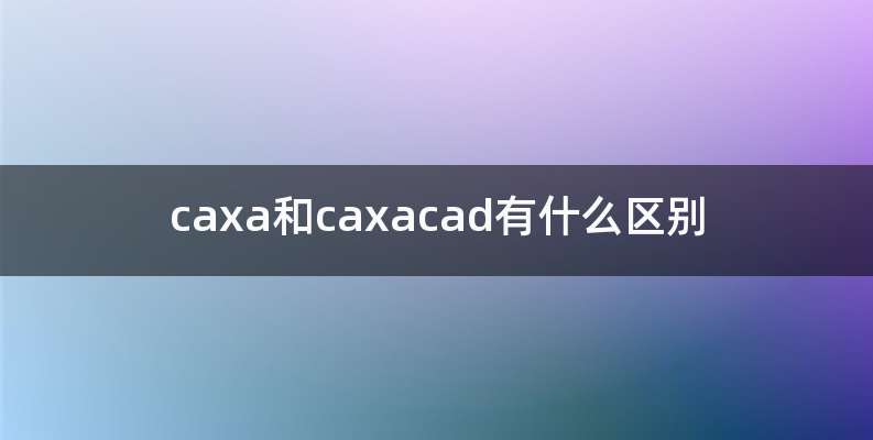 caxa和caxacad有什么区别