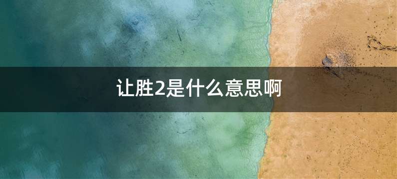 让胜2是什么意思啊