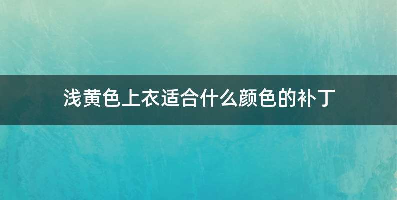 浅黄色上衣适合什么颜色的补丁