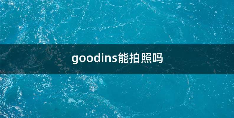 goodins能拍照吗