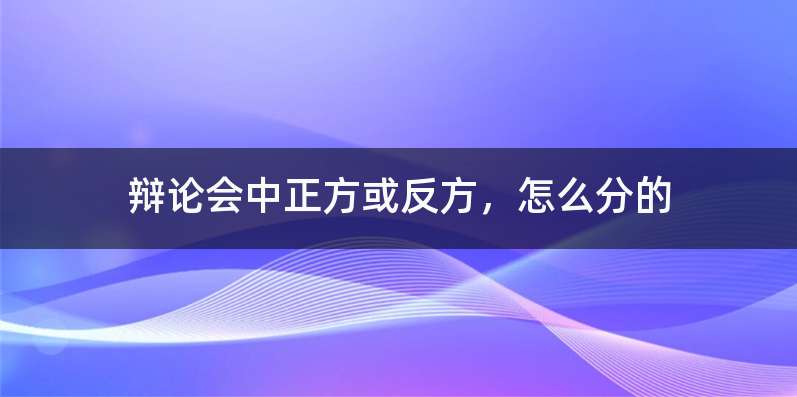 辩论会中正方或反方，怎么分的