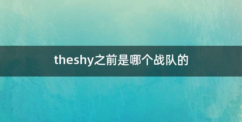 theshy之前是哪个战队的