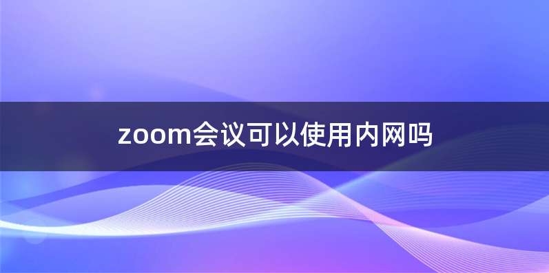 zoom会议可以使用内网吗