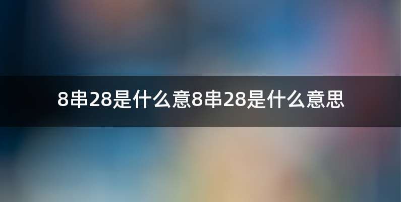 8串28是什么意8串28是什么意思