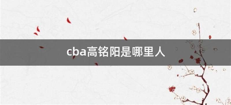 cba高铭阳是哪里人