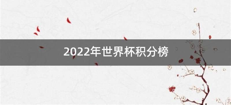 2022年世界杯积分榜