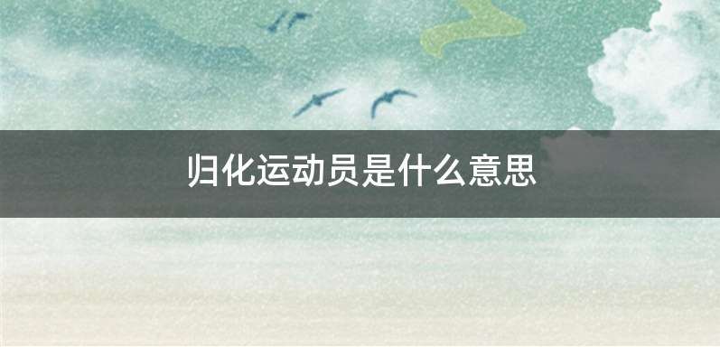 归化运动员是什么意思