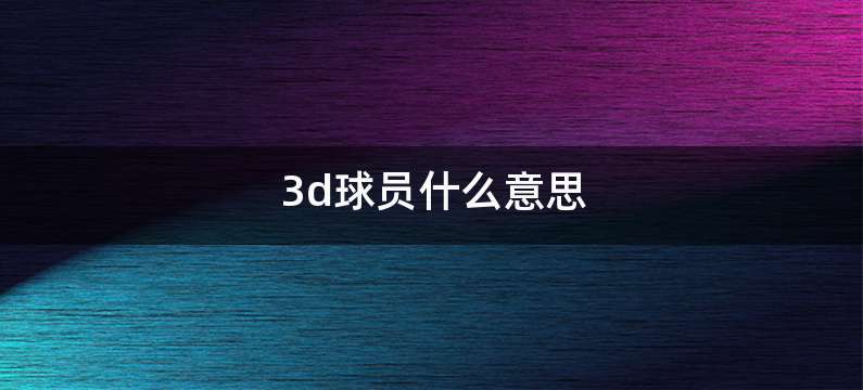 3d球员什么意思