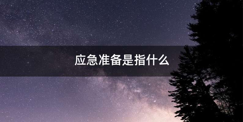 应急准备是指什么