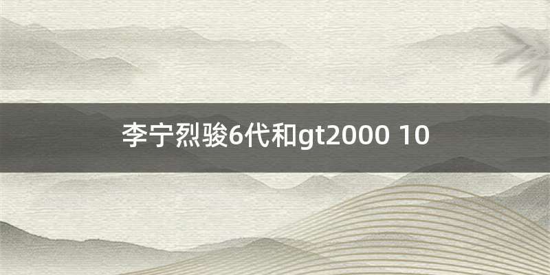 李宁烈骏6代和gt2000 10