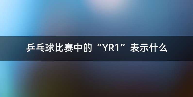乒乓球比赛中的“YR1”表示什么