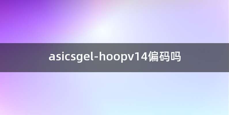 asicsgel-hoopv14偏码吗