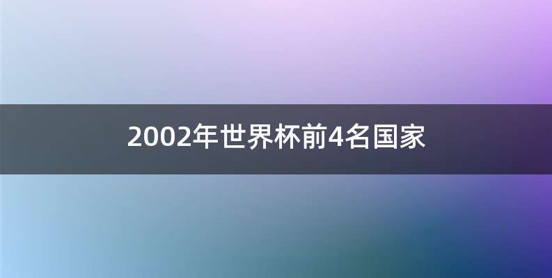 2002年世界杯前4名国家