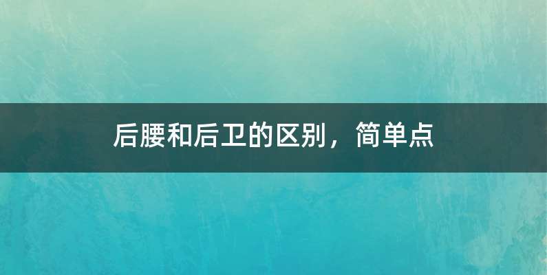 后腰和后卫的区别，简单点