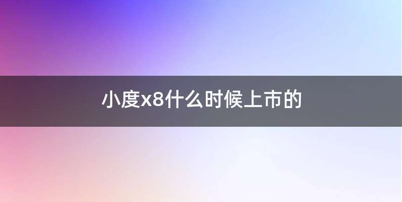 小度x8什么时候上市的