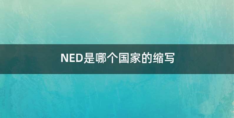 NED是哪个国家的缩写