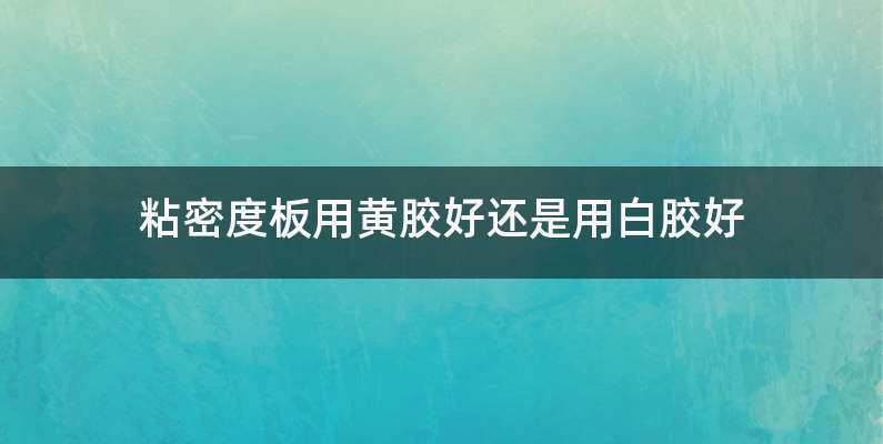 粘密度板用黄胶好还是用白胶好