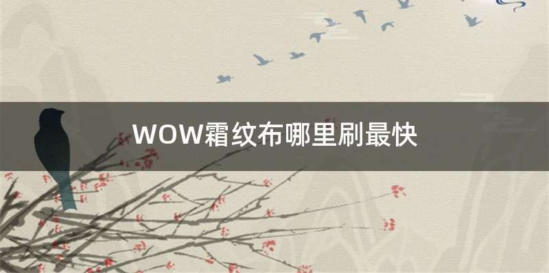 WOW霜纹布哪里刷最快