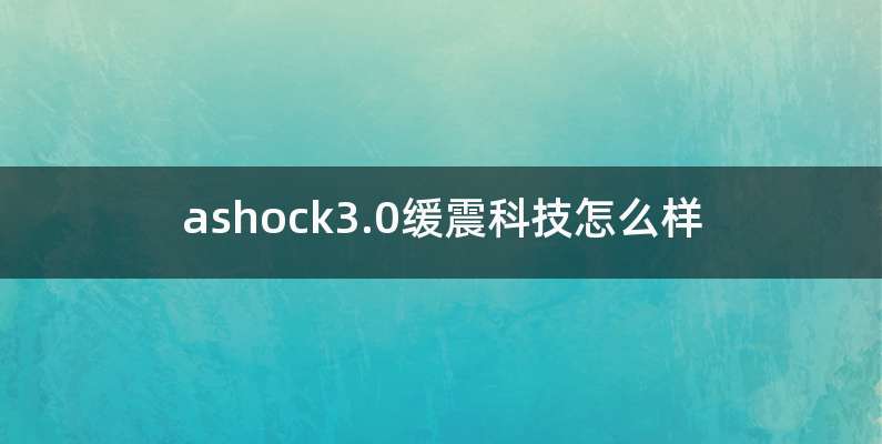 ashock3.0缓震科技怎么样