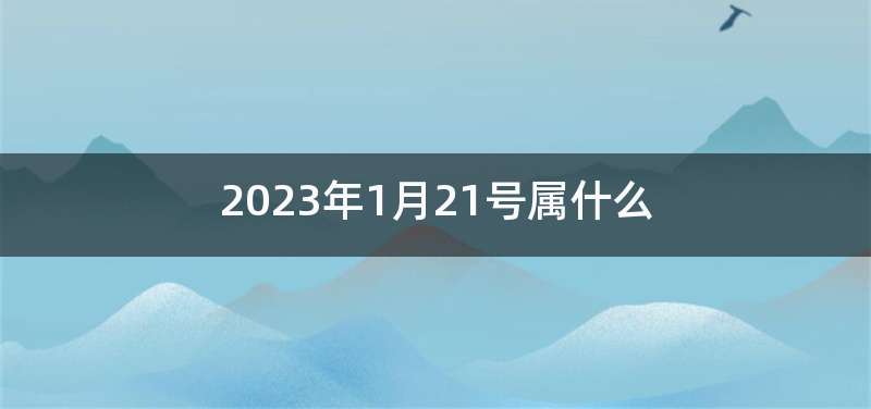 2023年1月21号属什么