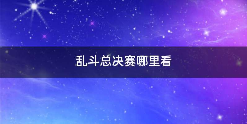 乱斗总决赛哪里看