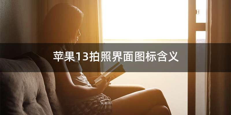 苹果13拍照界面图标含义