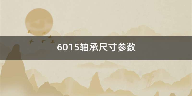 6015轴承尺寸参数