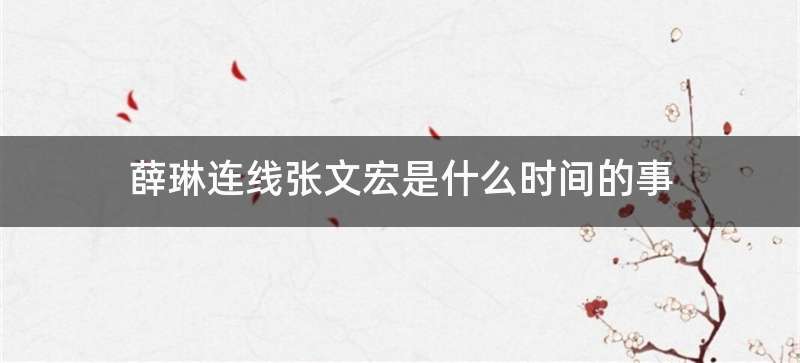 薛琳连线张文宏是什么时间的事