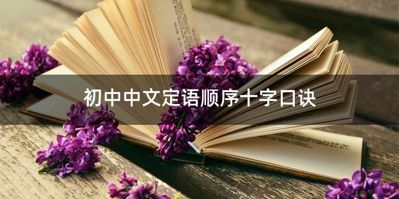 初中中文定语顺序十字口诀