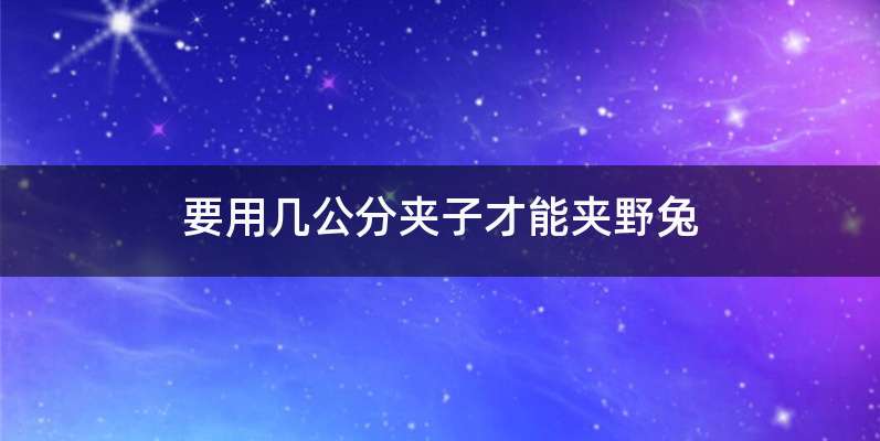 要用几公分夹子才能夹野兔