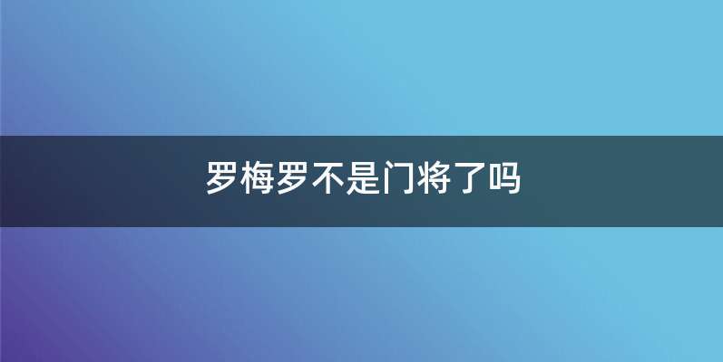 罗梅罗不是门将了吗