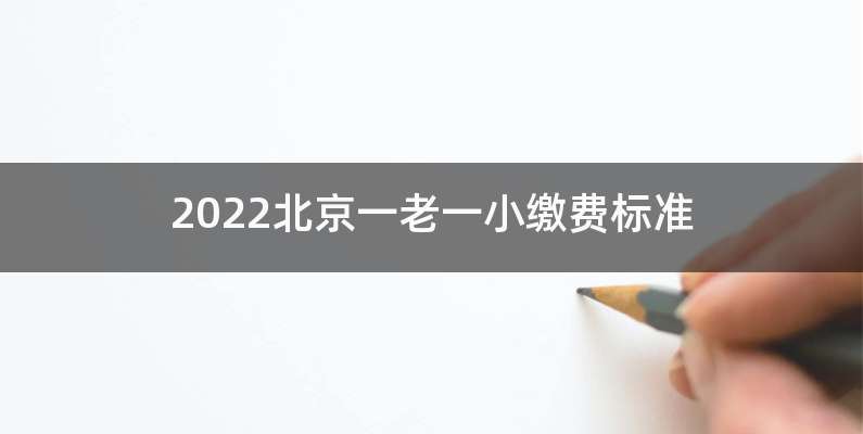 2022北京一老一小缴费标准