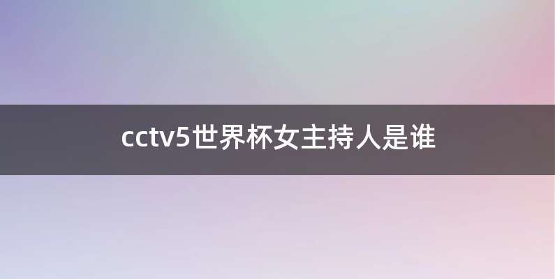 cctv5世界杯女主持人是谁