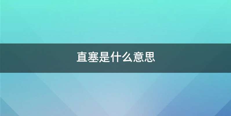 直塞是什么意思