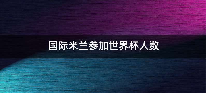 国际米兰参加世界杯人数