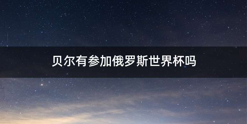 贝尔有参加俄罗斯世界杯吗